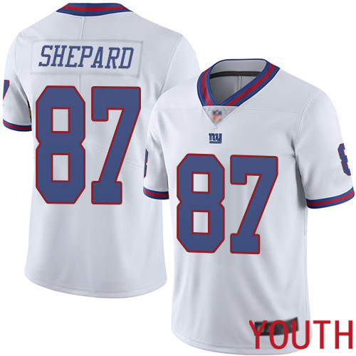 Youth New York Giants #87 Sterling Shepard Limited White Rush Vapor Untouchable Football NFL Jersey->women nfl jersey->Women Jersey